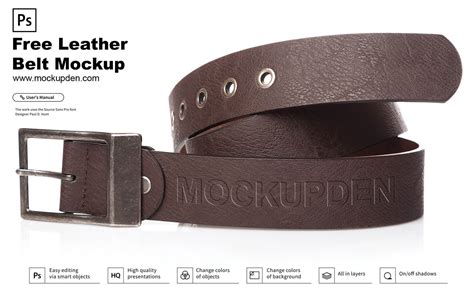 leather belt free mockup.